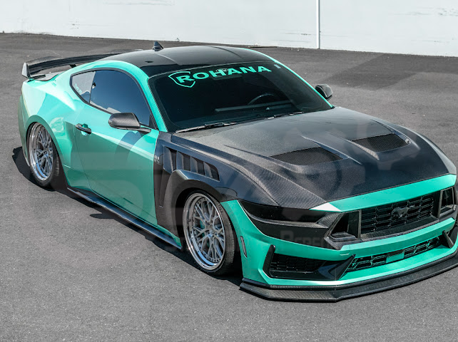 2024-Up Ford Mustang S650 Dark Horse | CARBON FIBER Front Upper Grille Insert Trim Pair
